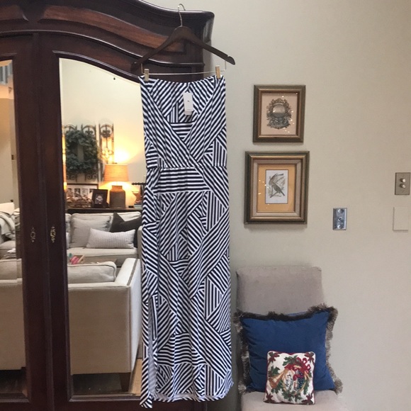 TOMMY BAHAMA Fractured Stripe Maxi Dress :: size M :: new! *runs large* - Picture 3 of 8